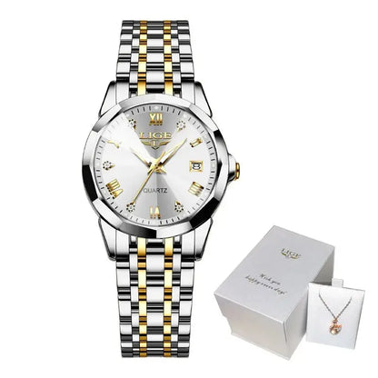 LIGE Elegant Ultrathin Nordic Simple Style Quartz Movement Women's Wristwatch Fashion Stainless Steel Bracelet Belt Woman Watch Tech Triumph Shop