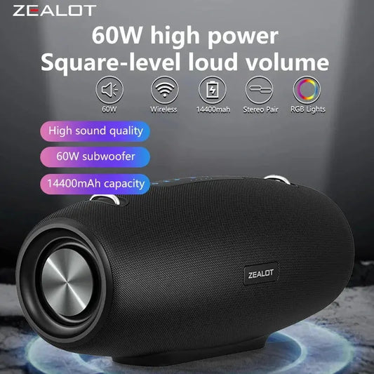 Zealot S67 Wireless Speaker WithShoulder Strap,Outdoor,Waterproof,Portable Speaker with Loud Stero and Booming Bass,40H Playtime - Tech Triumph Shop
