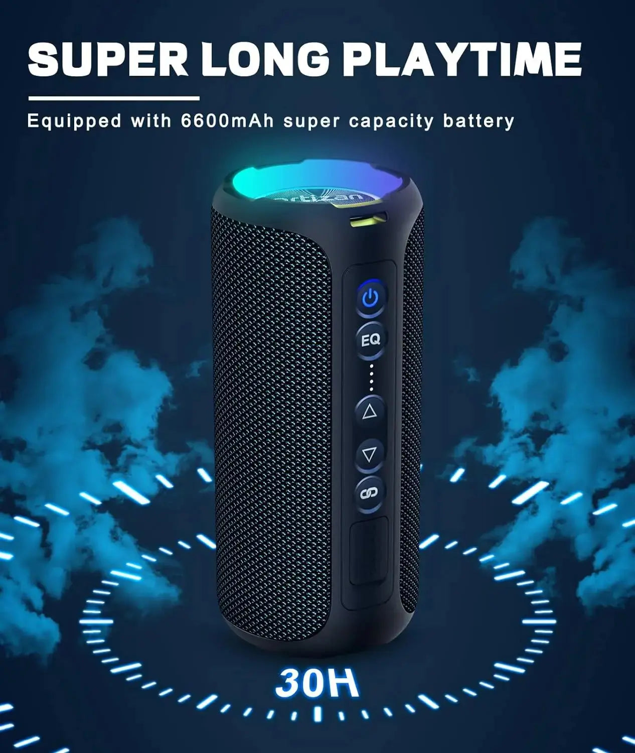 Ortizan Bluetooth Speakers 40W Enhanced Bass Portable Outdoor Wireless Speaker 30Hrs IP7 Waterproof Shower Speaker Bluetooth 5.3 - Tech Triumph Shop