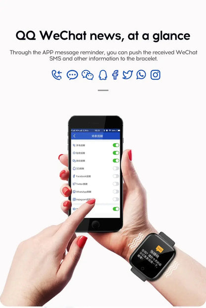 Multifunctional Smart Watch Men Women Bluetooth Connected Phone Music Fitness Sports Bracelet Sleep Monitor Y68 Smartwatch D20 - Tech Triumph Shop