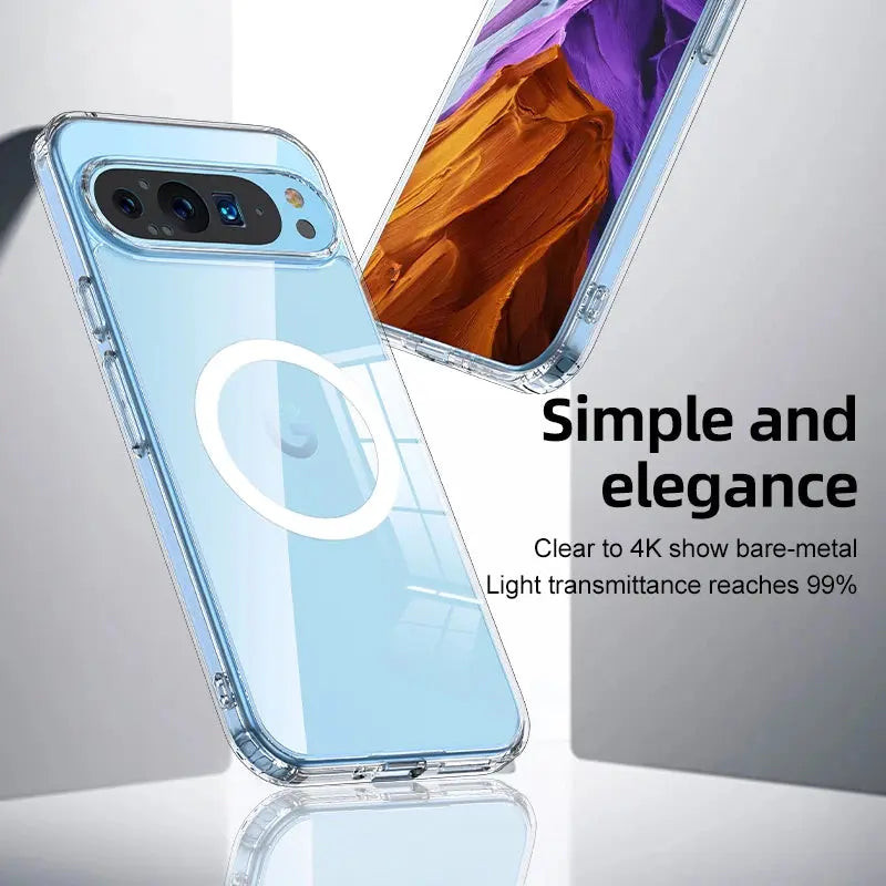 For Google Pixel 9 Pro XL 8 7 Pro 8a 7a Magsafe Case Matte White & Clear Wireless Charging Shockproof Magnetic Armor Cover Tech Triumph Shop