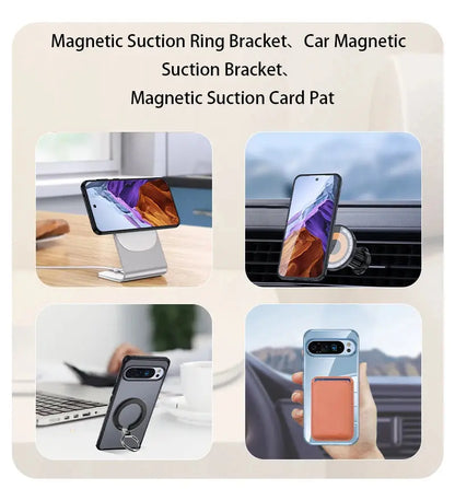 For Google Pixel 9 Pro XL 8 7 Pro 8a 7a Magsafe Case Matte White & Clear Wireless Charging Shockproof Magnetic Armor Cover Tech Triumph Shop