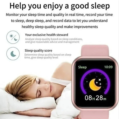 Multifunctional Smart Watch Men Women Bluetooth Connected Phone Music Fitness Sports Bracelet Sleep Monitor Y68 Smartwatch D20 - Tech Triumph Shop