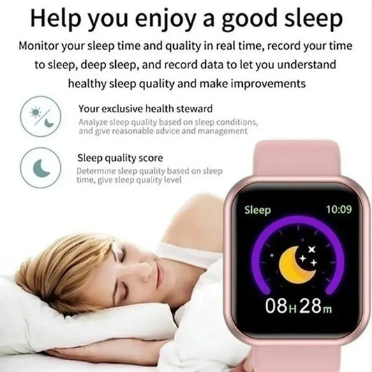Multifunctional Smart Watch Men Women Bluetooth Connected Phone Music Fitness Sports Bracelet Sleep Monitor Y68 Smartwatch D20 - Tech Triumph Shop