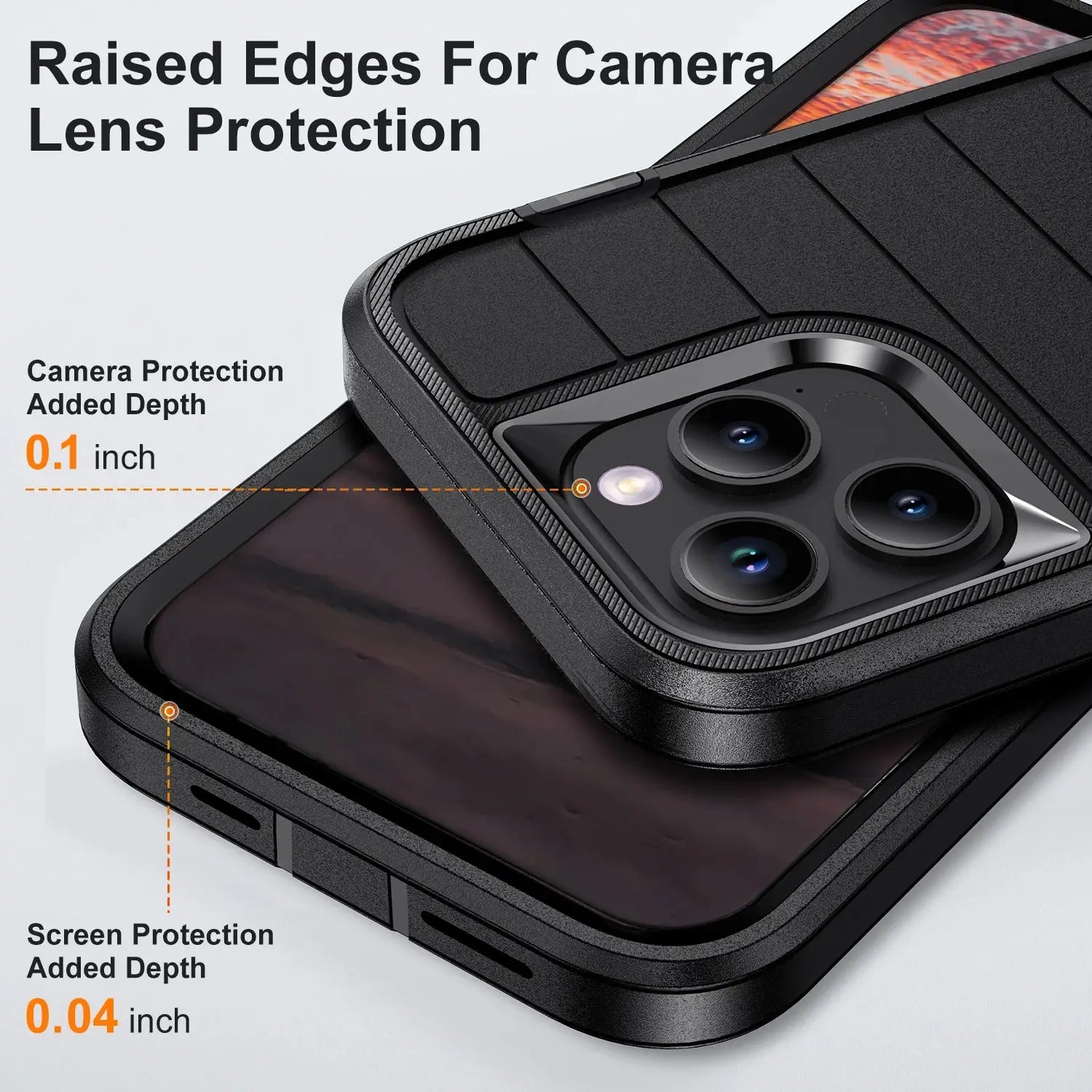 For iPhone 14/iPhone 14 Plus/iPhone 14 Pro/iPhone 14 Pro Max 5G 3-Layers Heavy Duty Protective Kickstand Phone Cover Black Case Tech Triumph Shop