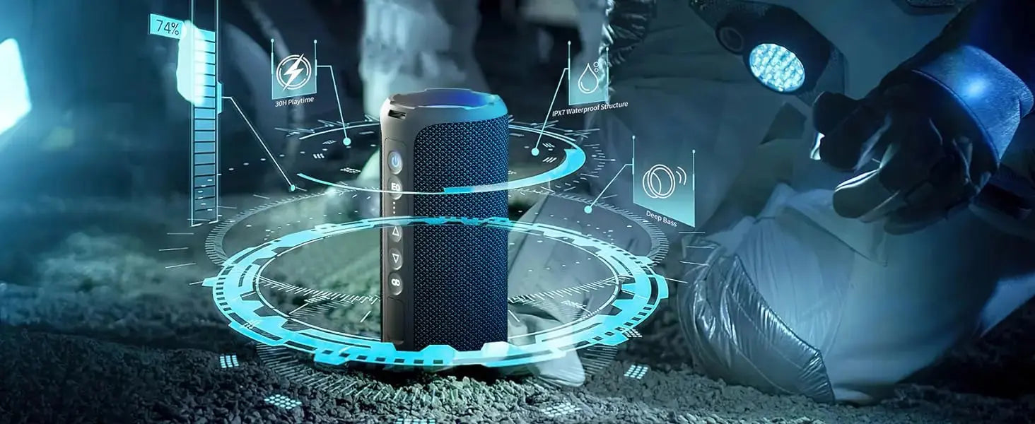 Ortizan Bluetooth Speakers 40W Enhanced Bass Portable Outdoor Wireless Speaker 30Hrs IP7 Waterproof Shower Speaker Bluetooth 5.3 - Tech Triumph Shop
