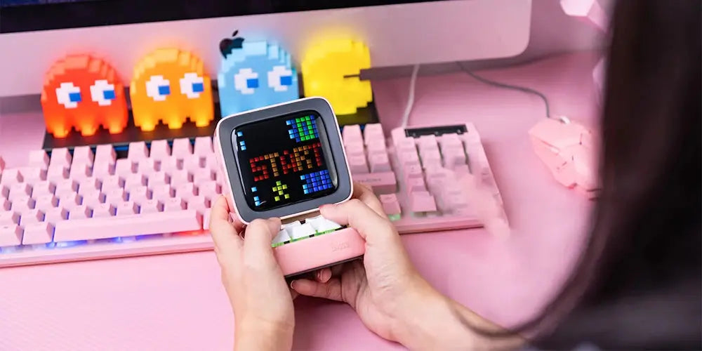 Divoom Ditoo-Pro Retro Pixel Art Bluetooth Portable Speaker Alarm Clock DIY LED Display Board, Cute Gift Home Light Decoration Tech Triumph Shop