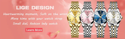 LIGE Elegant Ultrathin Nordic Simple Style Quartz Movement Women's Wristwatch Fashion Stainless Steel Bracelet Belt Woman Watch Tech Triumph Shop