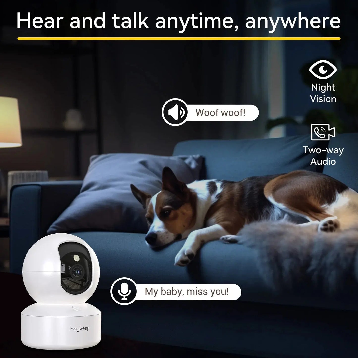 BoyKeep Smart Camera 2K Security Protection Wifi Surveillance 5G/2.4GHz Indoor Baby Night Vision 360° Pan & Tilt 2-Way Audio K30 Tech Triumph Shop