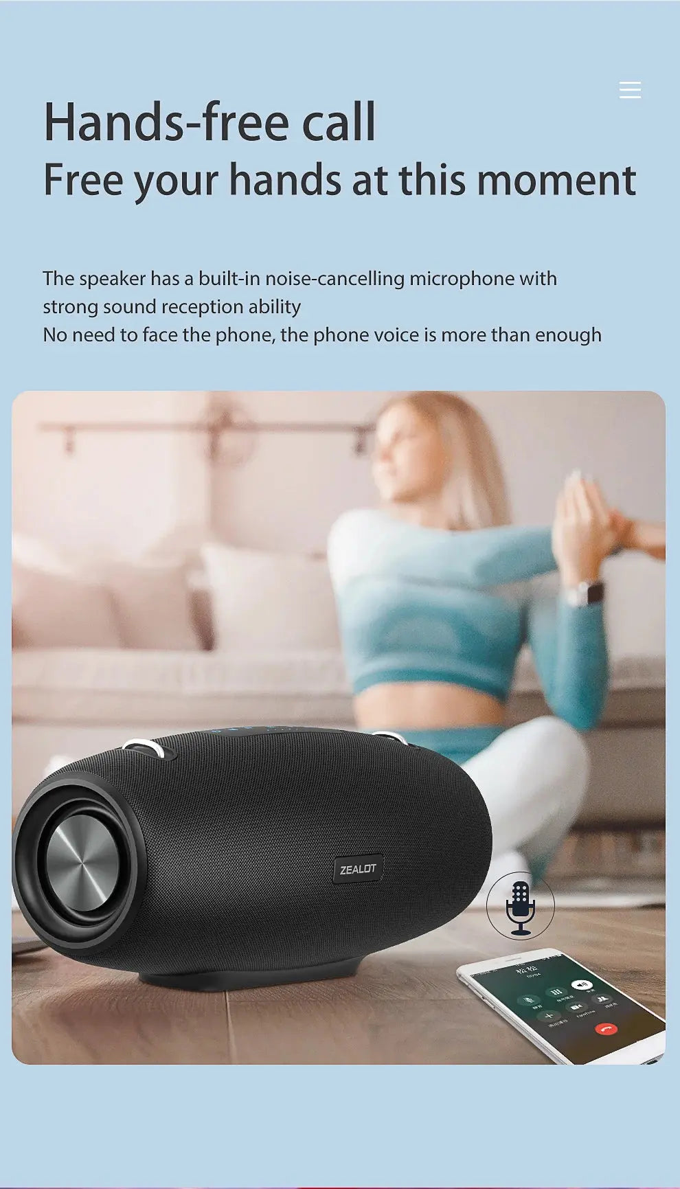 Zealot S67 Wireless Speaker WithShoulder Strap,Outdoor,Waterproof,Portable Speaker with Loud Stero and Booming Bass,40H Playtime - Tech Triumph Shop