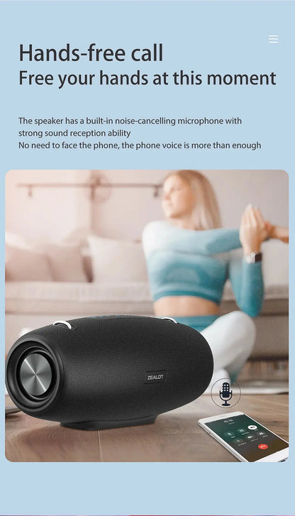 Zealot S67 Wireless Speaker WithShoulder Strap,Outdoor,Waterproof,Portable Speaker with Loud Stero and Booming Bass,40H Playtime - Tech Triumph Shop