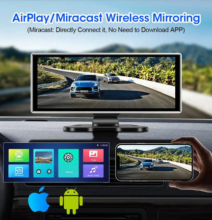 10/11.26 inch Dash Cam 4K Car DVR Wireless Carplay & Android Auto GPS Navigation Video Recorder Dashboard Dual Lens Wifi FM AUX Tech Triumph Shop