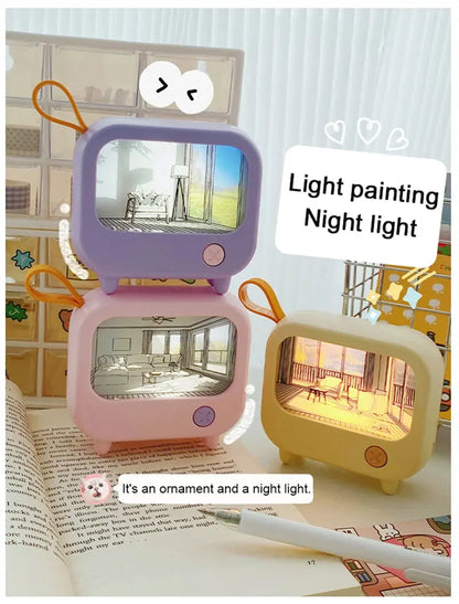 TV Painting Night Light Led Cute Child Learning Table Lamp Room Home Decoration Atmosphere Lighting Mini Desktop Birthday Gift Tech Triumph Shop