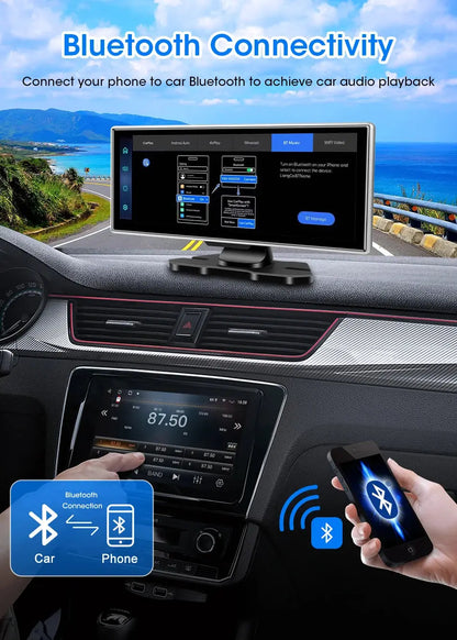 10/11.26 inch Dash Cam 4K Car DVR Wireless Carplay & Android Auto GPS Navigation Video Recorder Dashboard Dual Lens Wifi FM AUX Tech Triumph Shop