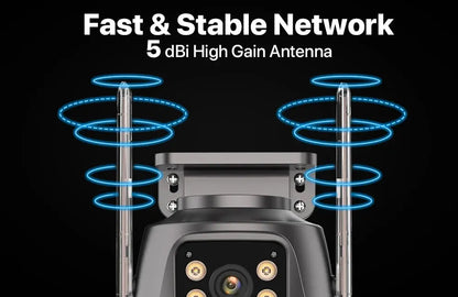 4K 8MP HD Wifi PTZ Camera Outdoor 4MP Dual Lens Dual Screen AI Auto Tracking IP Camera CCTV Audio Video Surveillance P2P iCSee Tech Triumph Shop