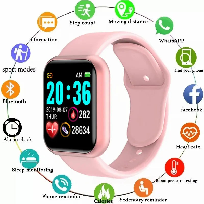 Multifunctional Smart Watch Men Women Bluetooth Connected Phone Music Fitness Sports Bracelet Sleep Monitor Y68 Smartwatch D20 - Tech Triumph Shop