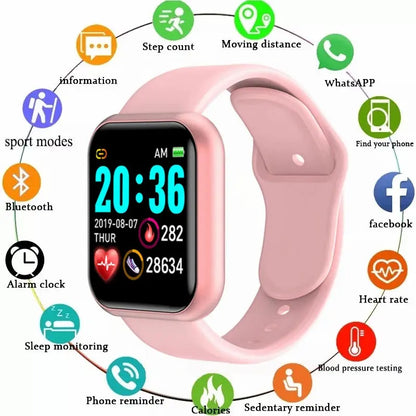 Multifunctional Smart Watch Men Women Bluetooth Connected Phone Music Fitness Sports Bracelet Sleep Monitor Y68 Smartwatch D20 - Tech Triumph Shop