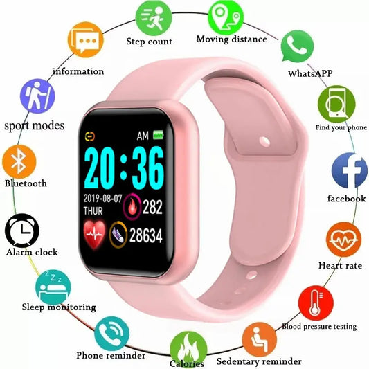 Multifunctional Smart Watch Men Women Bluetooth Connected Phone Music Fitness Sports Bracelet Sleep Monitor Y68 Smartwatch D20 - Tech Triumph Shop