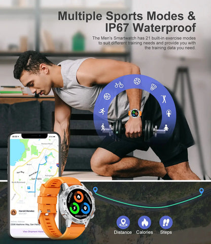 LIGE New1.39" Bluetooth Call Smart Watch Men Outdoor Sport Fitness Heart Rate Health Monitoring Smartwatch for Android IOS Phone Tech Triumph Shop