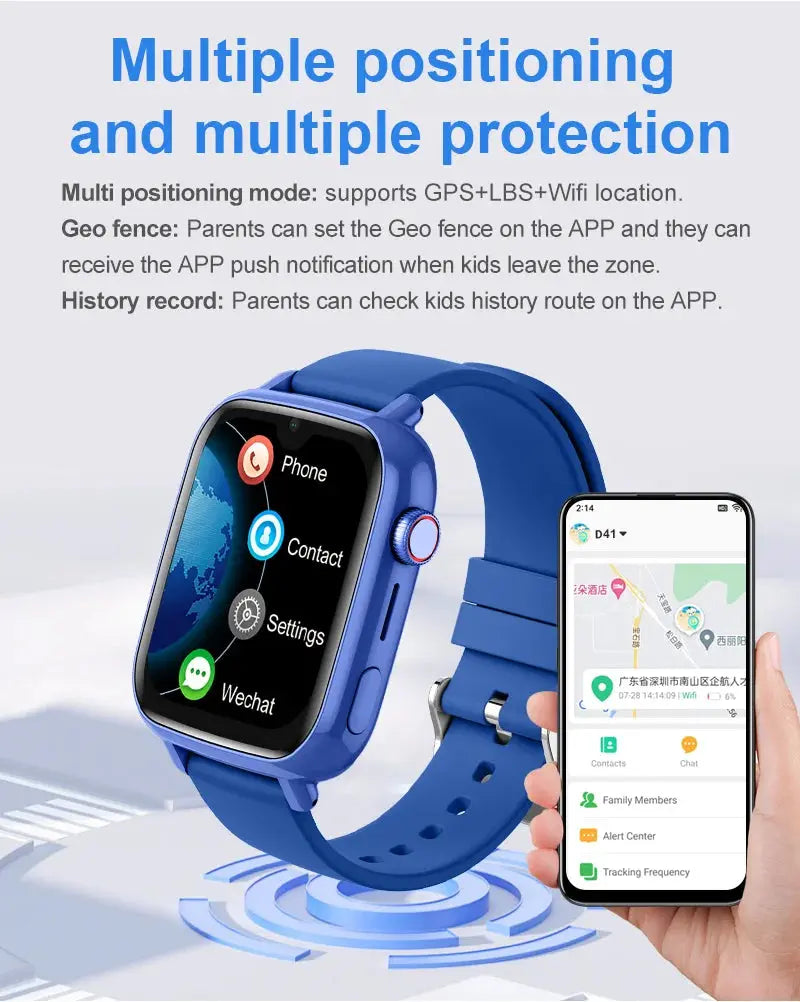 4G Smart Watch Kids GPS WIFI Video Call SOS APP Download Child Smartwatch Camera Monitor Tracker Location Phone Watch - Tech Triumph Shop