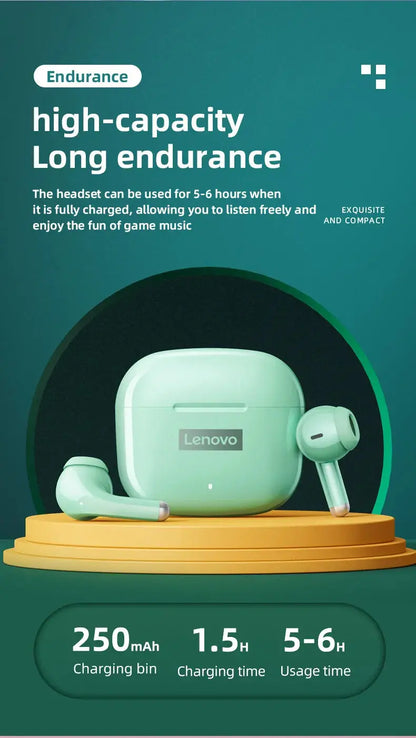Lenovo LP40 Pro TWS Bluetooth 5.1 Quick Connect Earphones Ergonomic Design Headphones Powerful Transmission Speed Headset Tech Triumph Shop