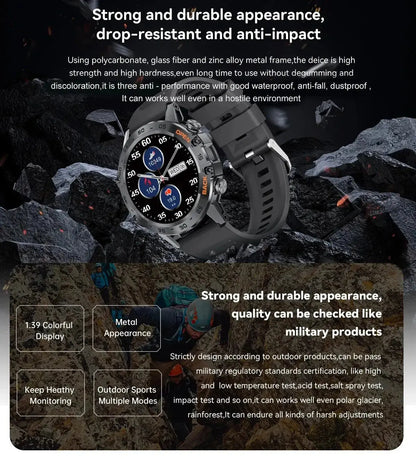 LIGE New1.39" Bluetooth Call Smart Watch Men Outdoor Sport Fitness Heart Rate Health Monitoring Smartwatch for Android IOS Phone Tech Triumph Shop