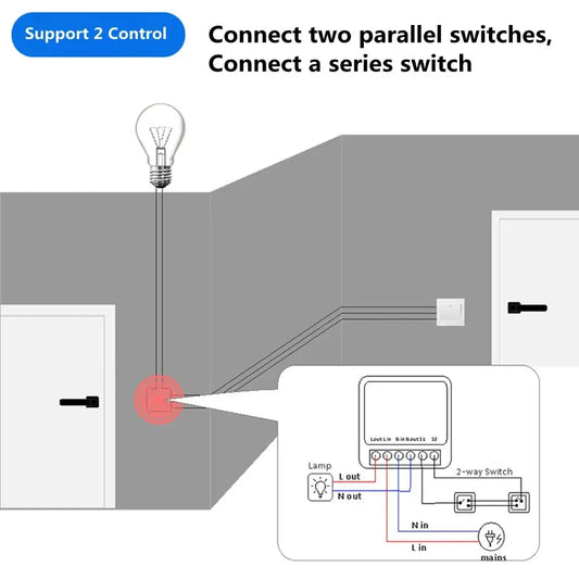 16A MINI Wifi Smart Switch Breaker 2WAY Control Timer Wireless Switches Smart Home Automation Work With Tuya Alexa Google Home Tech Triumph Shop