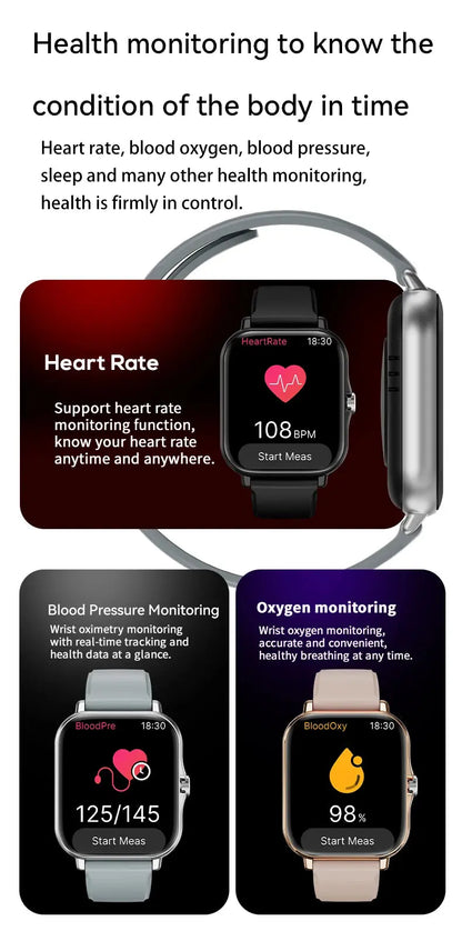 LAXASFIT 2025 New Smart Watch Bluetooth Talk Full Touch Screen Heart Rate Monitor Sports Fitness Smart Watch Men Women Gift - Tech Triumph Shop
