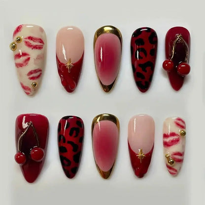 24Pcs False Nails Spicy Girl Silver Bow with Diamond Fake Nails with Glue Almond Press on Nails Black Cool Y2k Almond Nail Set Tech Triumph Shop