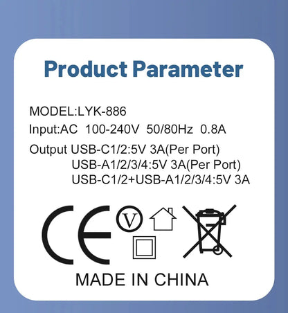 USB Charger 65W Mobile Phone Charger Fast Charging For Xiaomi Samsung Huawei P70 Travel Charger Adaptor For iPhone Quick Charger Tech Triumph Shop