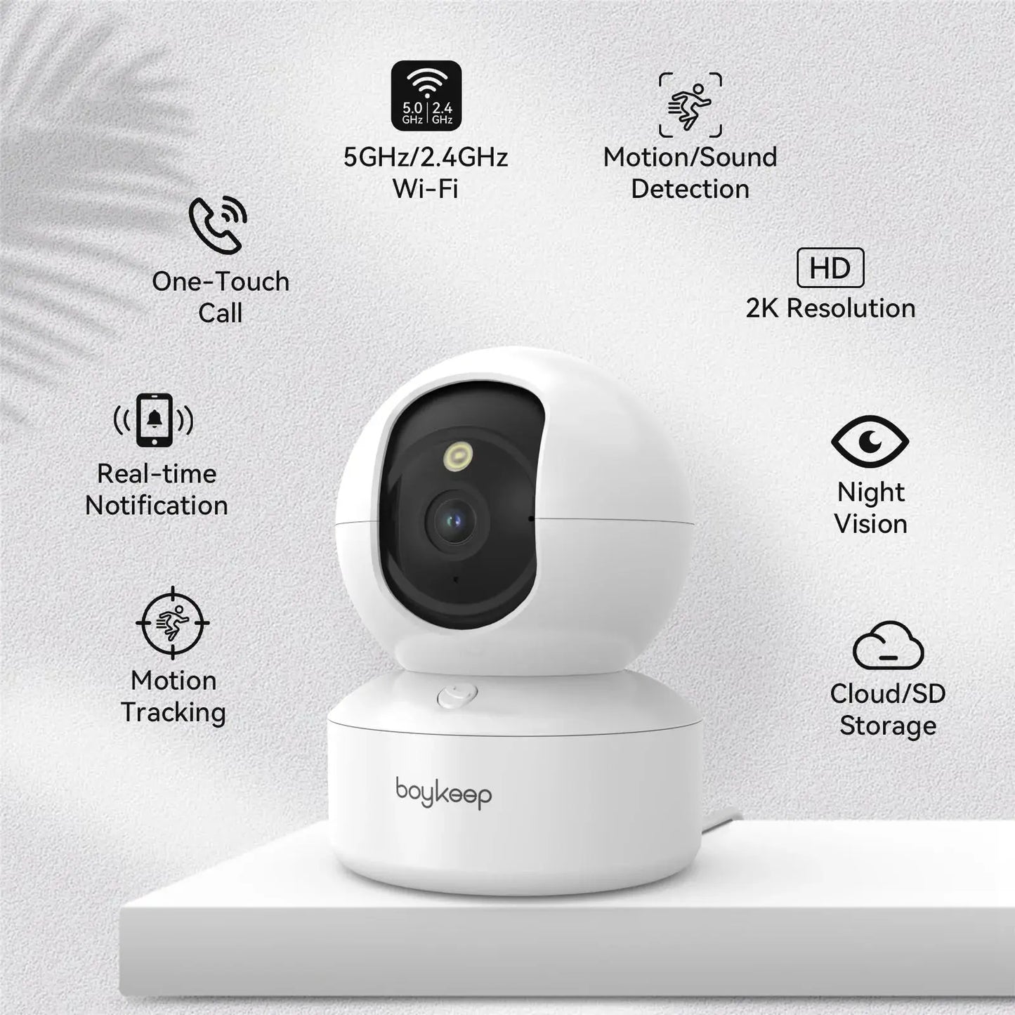 BoyKeep 3MP 5G/2.4GHz WiFi Indoor Home Security IP Smart Baby Monitor Camera Automatic Tracking 24/7 Video Surveillance Camera Tech Triumph Shop