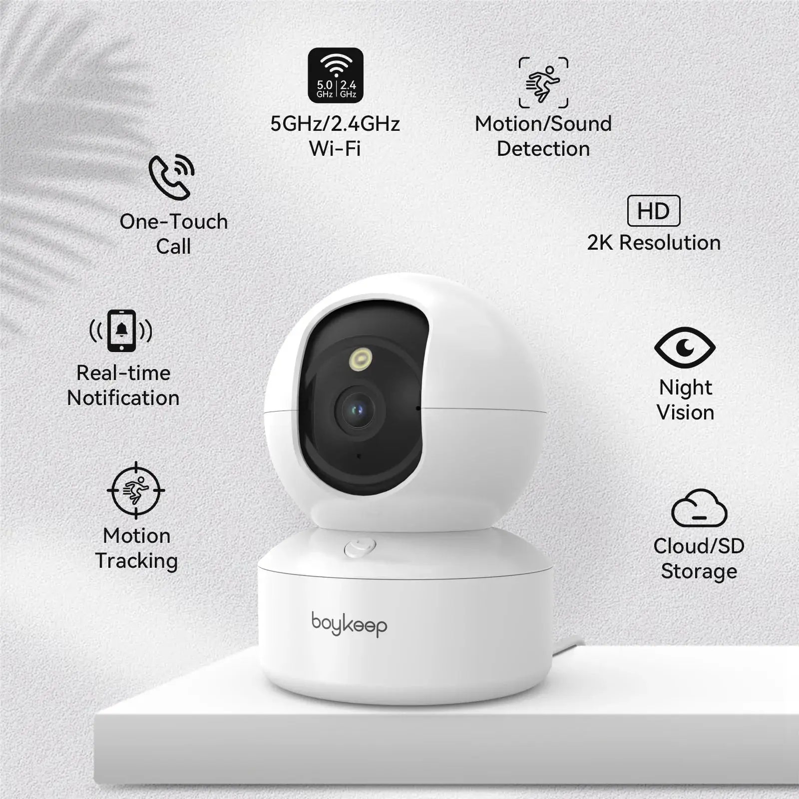 BoyKeep 3MP 5G/2.4GHz WiFi Indoor Home Security IP Smart Baby Monitor Camera Automatic Tracking 24/7 Video Surveillance Camera Tech Triumph Shop