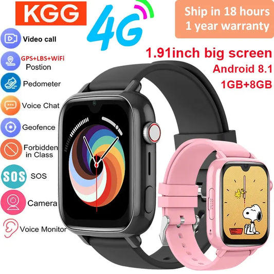 4G Smart Watch Kids GPS WIFI Video Call SOS APP Download Child Smartwatch Camera Monitor Tracker Location Phone Watch - Tech Triumph Shop
