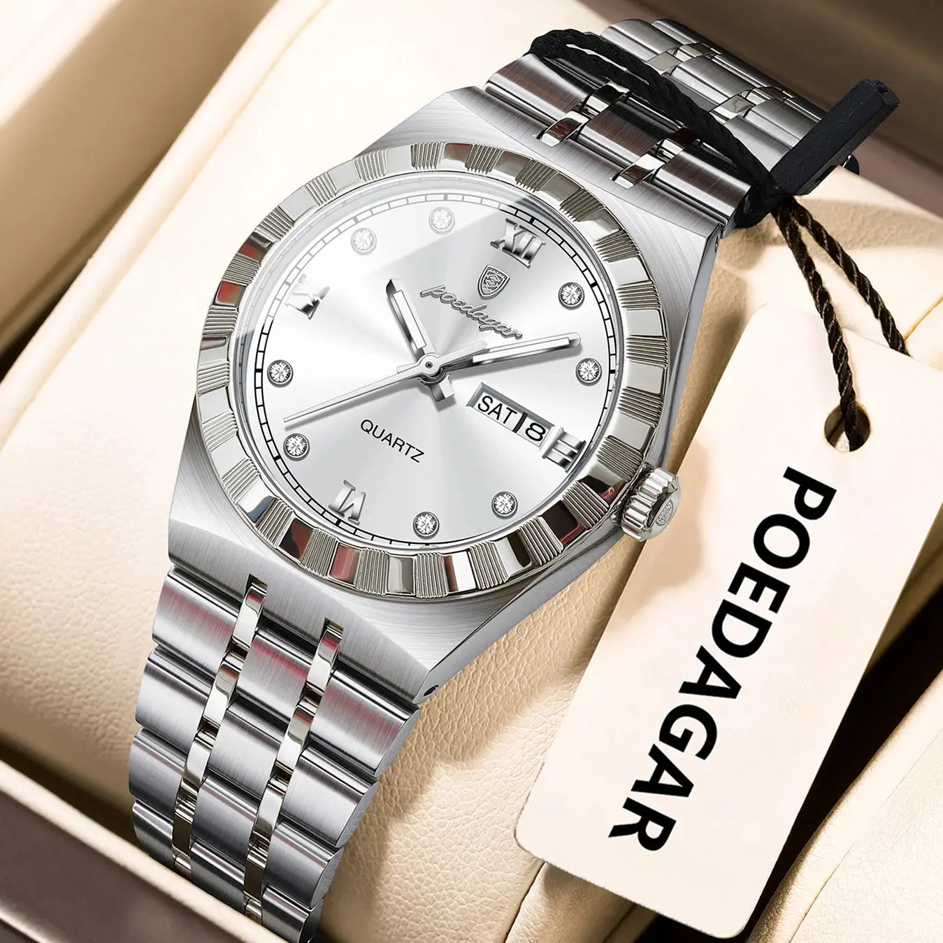POEDAGAR Luxury Original Ladies Watch Luminous Waterproof Week Date Woman Wristwatch Stainless Steel Women Quartz Watches Female Tech Triumph Shop