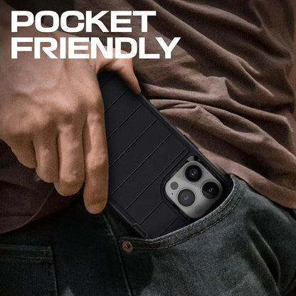 For iPhone 14/iPhone 14 Plus/iPhone 14 Pro/iPhone 14 Pro Max 5G 3-Layers Heavy Duty Protective Kickstand Phone Cover Black Case Tech Triumph Shop