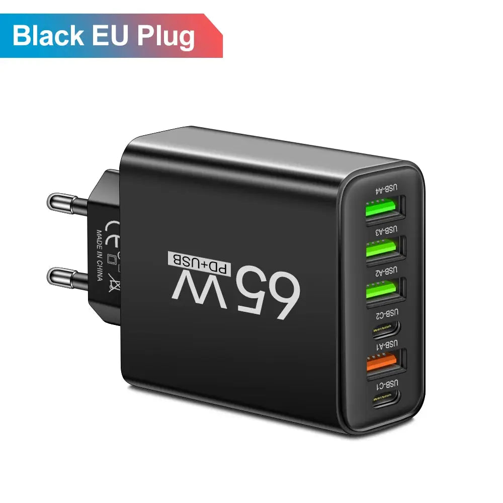 USB Charger 65W Mobile Phone Charger Fast Charging For Xiaomi Samsung Huawei P70 Travel Charger Adaptor For iPhone Quick Charger Tech Triumph Shop