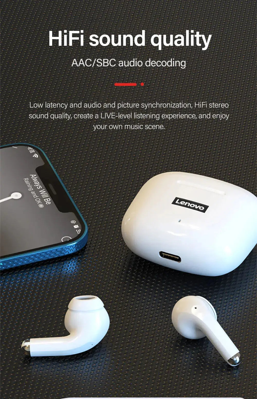 Lenovo LP40 Pro TWS Bluetooth 5.1 Quick Connect Earphones Ergonomic Design Headphones Powerful Transmission Speed Headset Tech Triumph Shop