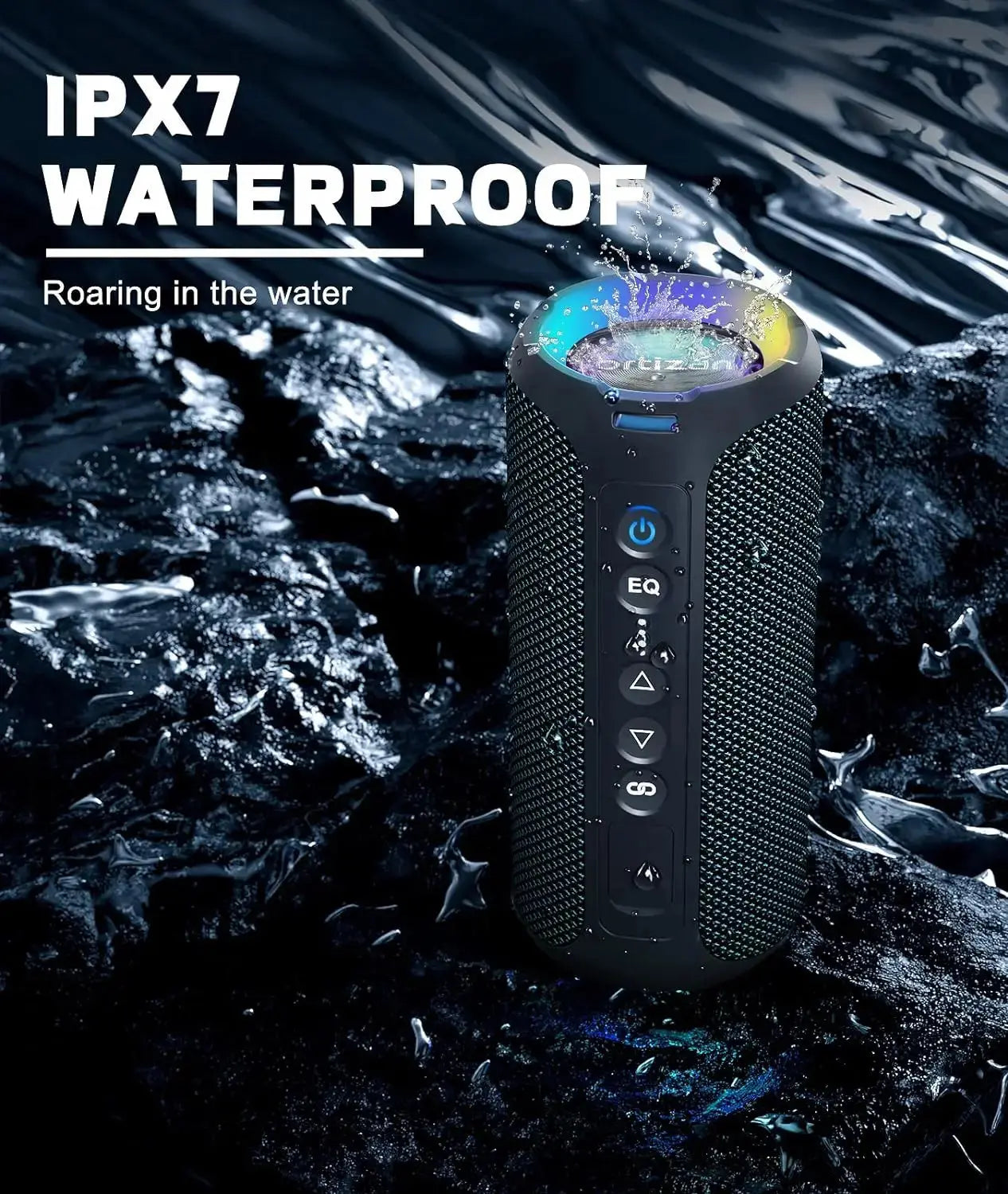 Ortizan Bluetooth Speakers 40W Enhanced Bass Portable Outdoor Wireless Speaker 30Hrs IP7 Waterproof Shower Speaker Bluetooth 5.3 - Tech Triumph Shop