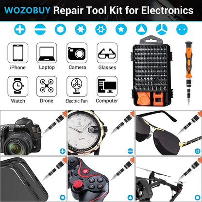 25/115/135/140 in1 Screwdriver Set  Magnetic Torx Phillips Screw Bit Kit  With Electrical Remover Wrench Repair Phone PC Tools Tech Triumph Shop