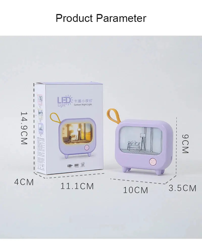 TV Painting Night Light Led Cute Child Learning Table Lamp Room Home Decoration Atmosphere Lighting Mini Desktop Birthday Gift Tech Triumph Shop