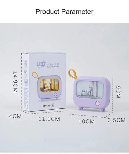 TV Painting Night Light Led Cute Child Learning Table Lamp Room Home Decoration Atmosphere Lighting Mini Desktop Birthday Gift Tech Triumph Shop