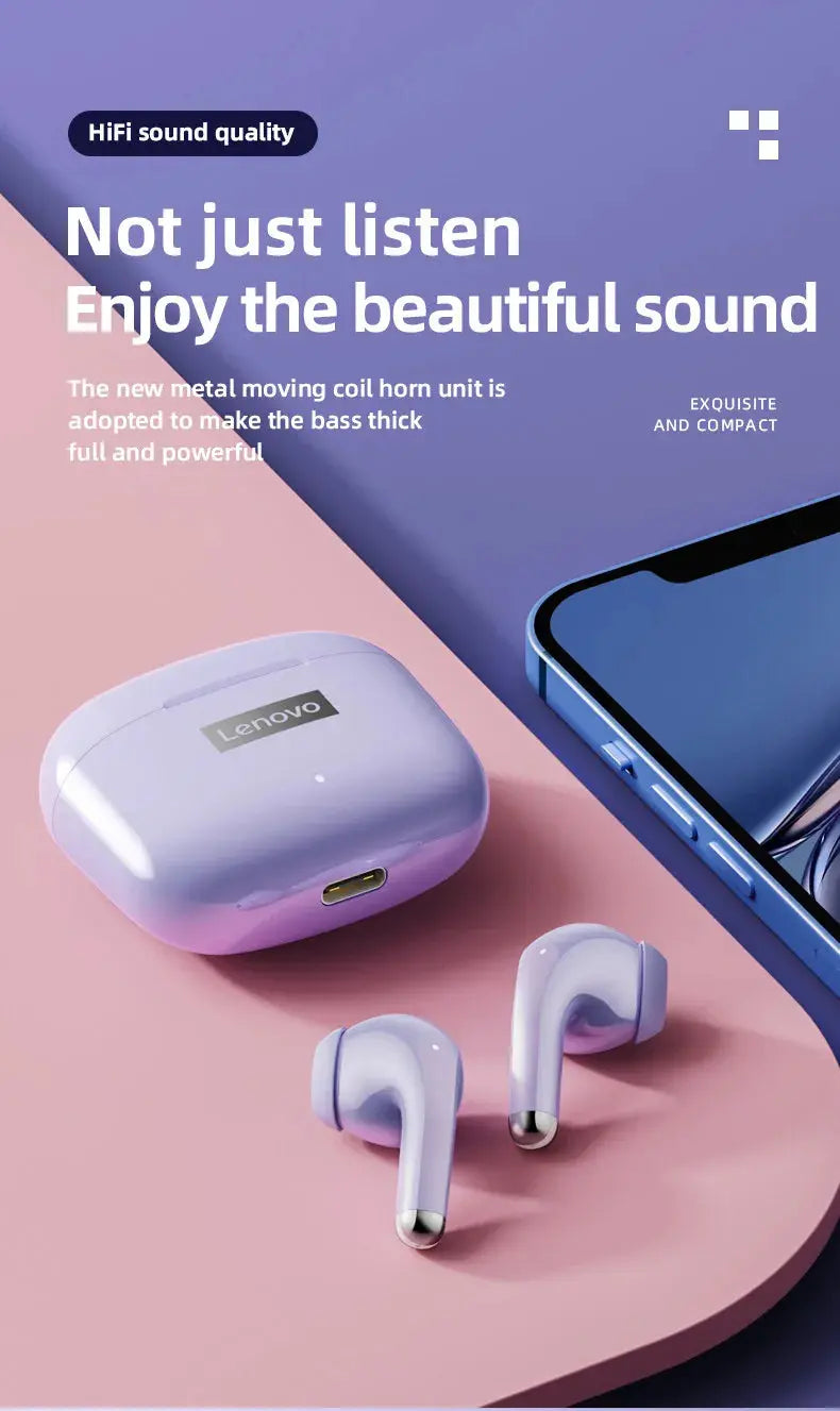 Lenovo LP40 Pro TWS Bluetooth 5.1 Quick Connect Earphones Ergonomic Design Headphones Powerful Transmission Speed Headset Tech Triumph Shop