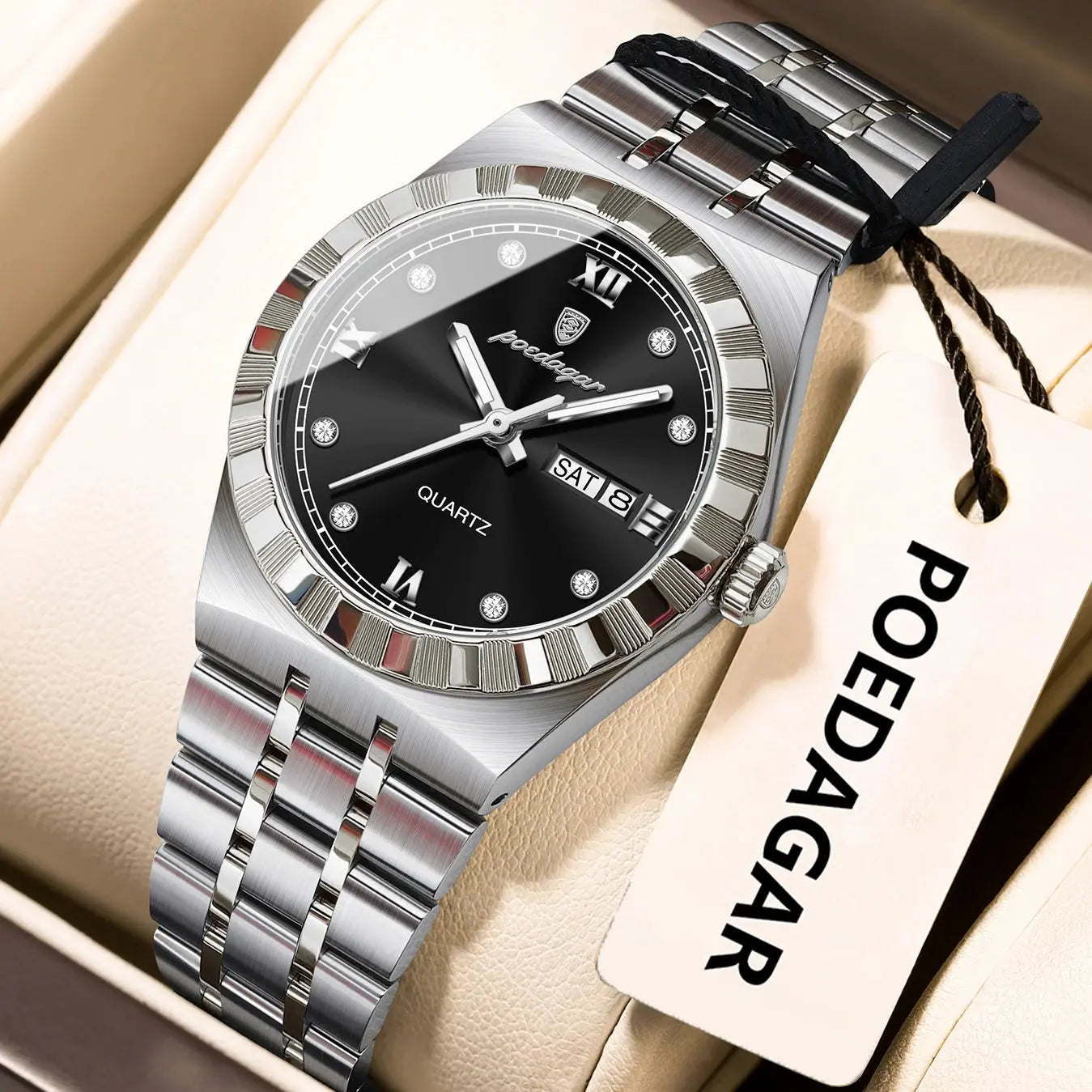 POEDAGAR Luxury Original Ladies Watch Luminous Waterproof Week Date Woman Wristwatch Stainless Steel Women Quartz Watches Female Tech Triumph Shop