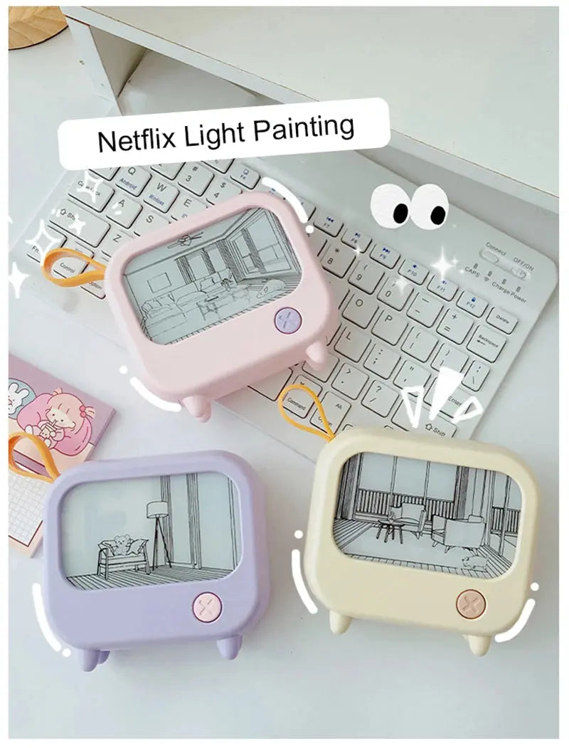TV Painting Night Light Led Cute Child Learning Table Lamp Room Home Decoration Atmosphere Lighting Mini Desktop Birthday Gift Tech Triumph Shop
