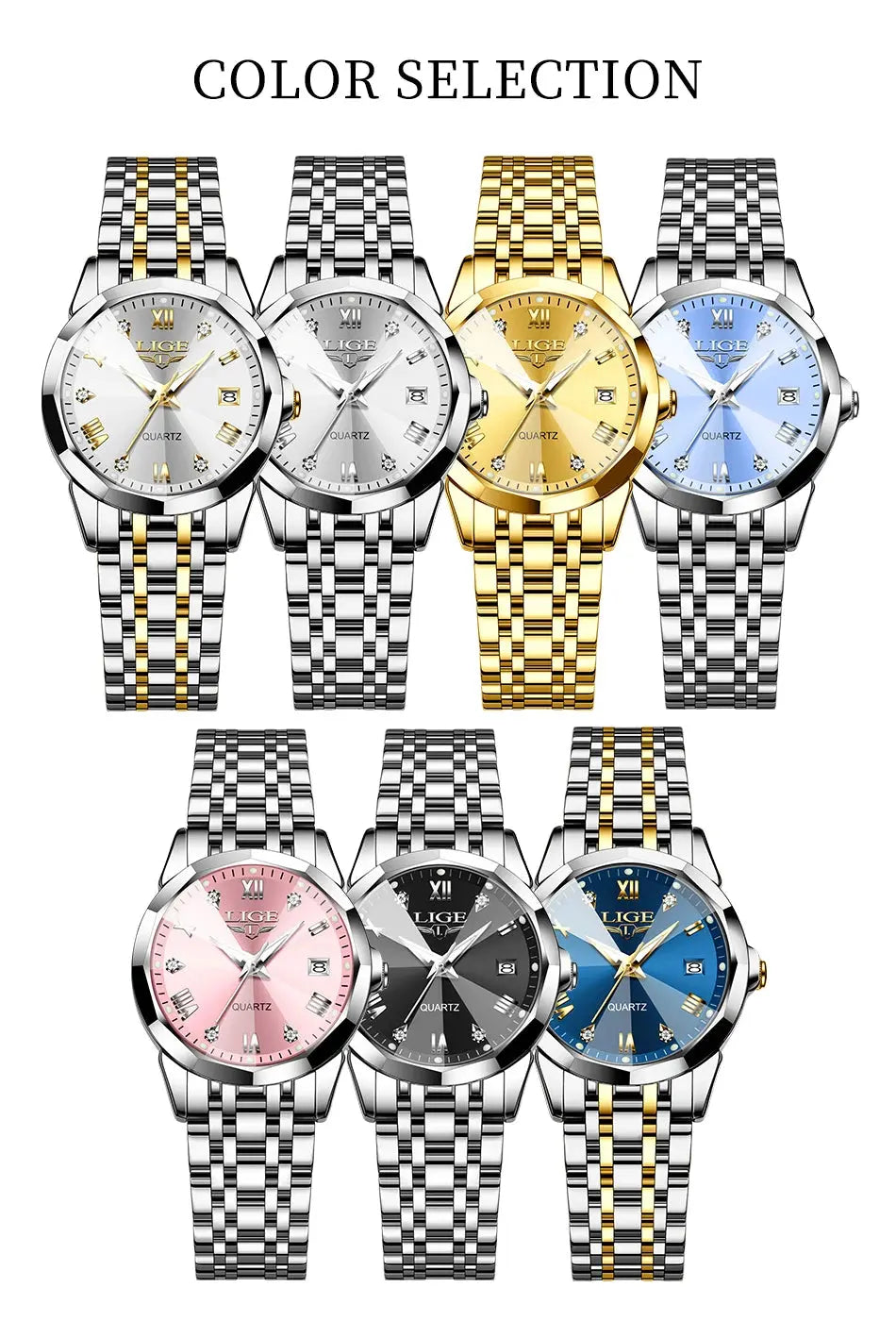 LIGE Elegant Ultrathin Nordic Simple Style Quartz Movement Women's Wristwatch Fashion Stainless Steel Bracelet Belt Woman Watch Tech Triumph Shop