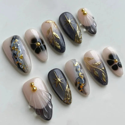 24pcs White Flower Fake Nail Tips Ins Yellow Pink Blush False Nails Wearable Full Cover European Almond Shaped Press on Nails Tech Triumph Shop