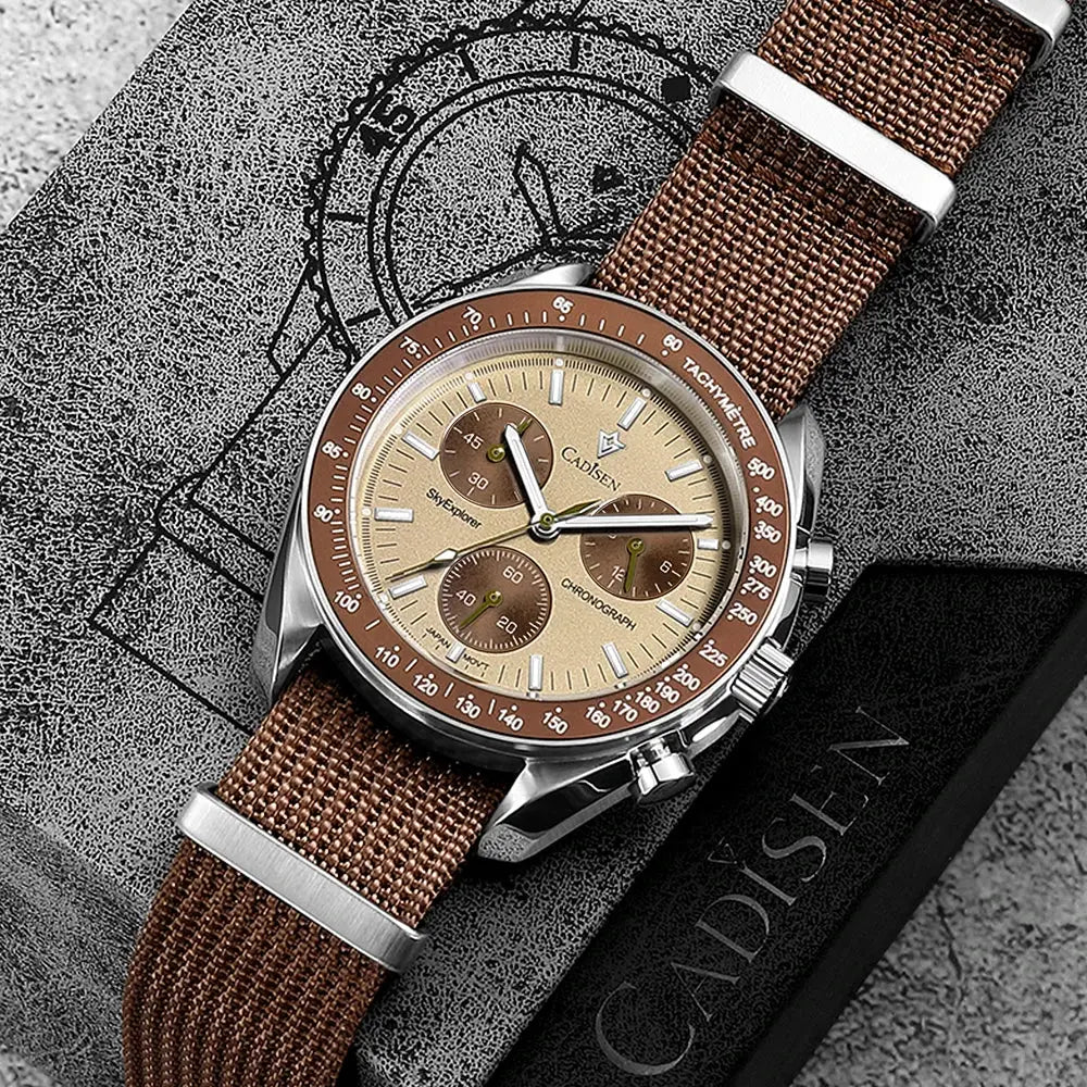 CADISEN New Men's Watches Luxury Quartz Wrist Watch For Men Sapphire AR Coated Tech Triumph Shop