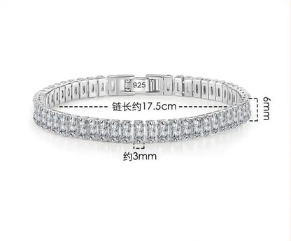 Solid 18K 14K Gold Moissanite Tennis Bracelet for Women D VVS1 Round 925 Sterling Silver Luxury Bracelet for Engagement Tech Triumph Shop