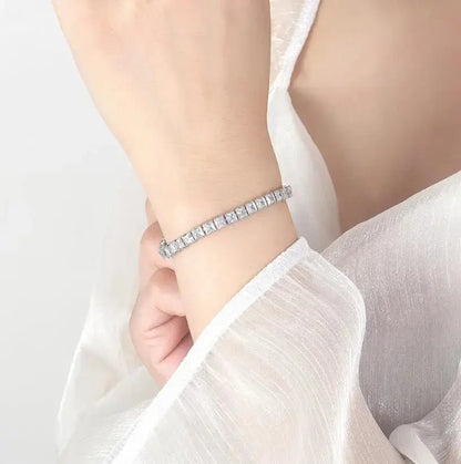 Solid 18K 14K Gold Moissanite Tennis Bracelet for Women D VVS1 Round 925 Sterling Silver Luxury Bracelet for Engagement Tech Triumph Shop
