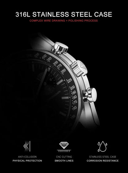 CADISEN New Men's Watches Luxury Quartz Wrist Watch For Men Sapphire AR Coated Tech Triumph Shop